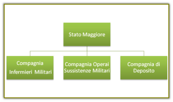 Organigramma del Battaglione d'Amministrazione